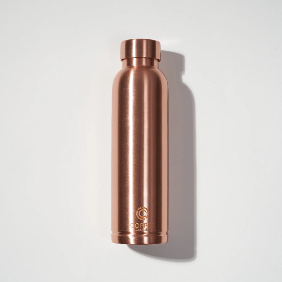 Polished Copper Water Bottle 950ml Copper Culture