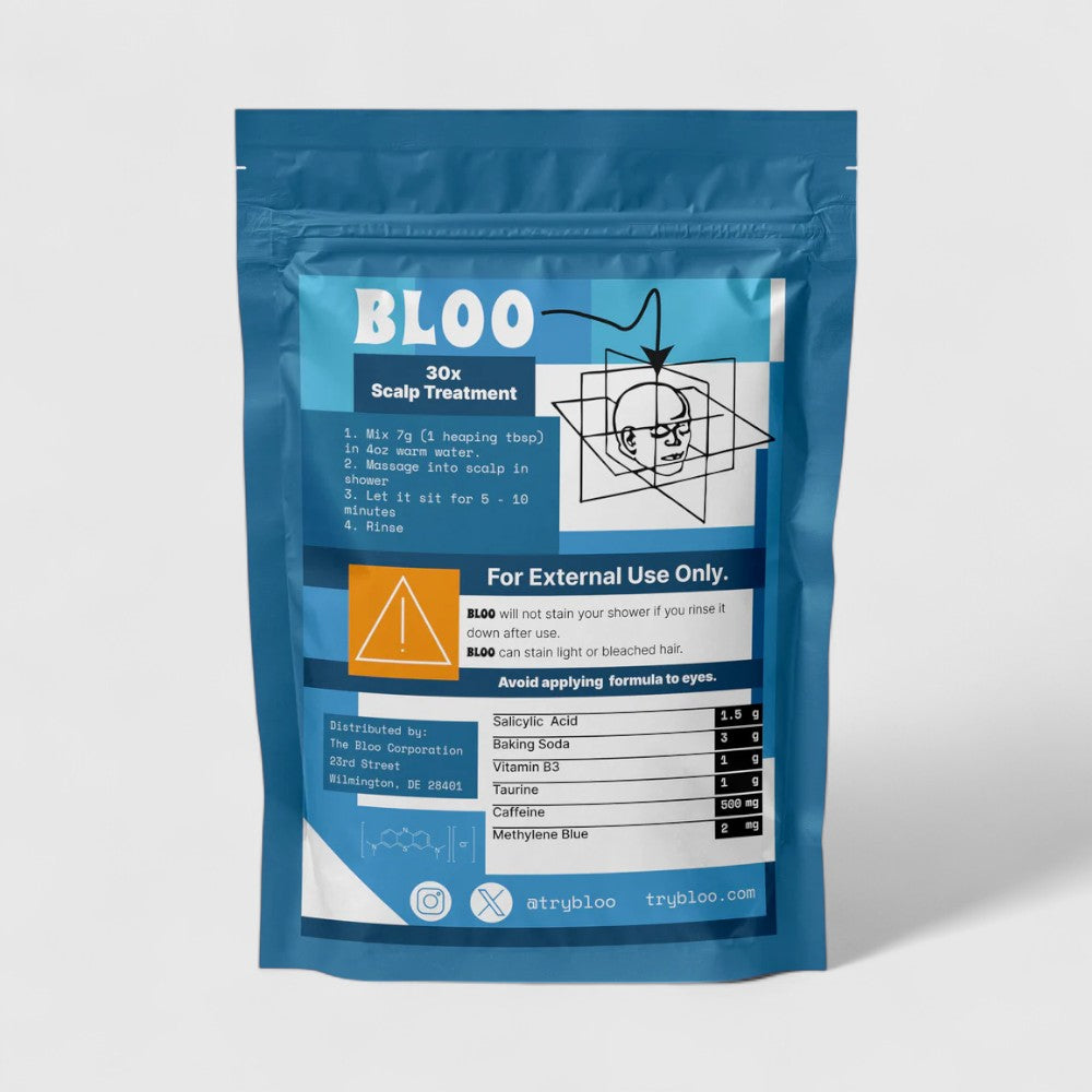 BLOO Methylene Blue Scalp Wash Information