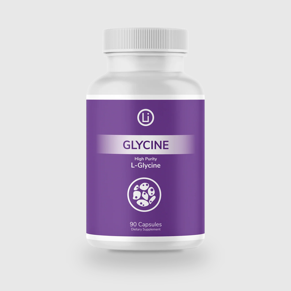 LifeBlud Glycine supplement bottle for sleep recovery and metabolism support