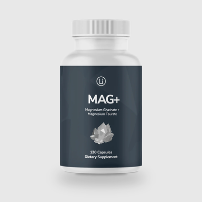 LifeBlud MAG+ magnesium supplement bottle for sleep stress and relaxation