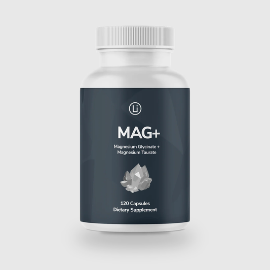 LifeBlud MAG+ magnesium supplement bottle for sleep stress and relaxation