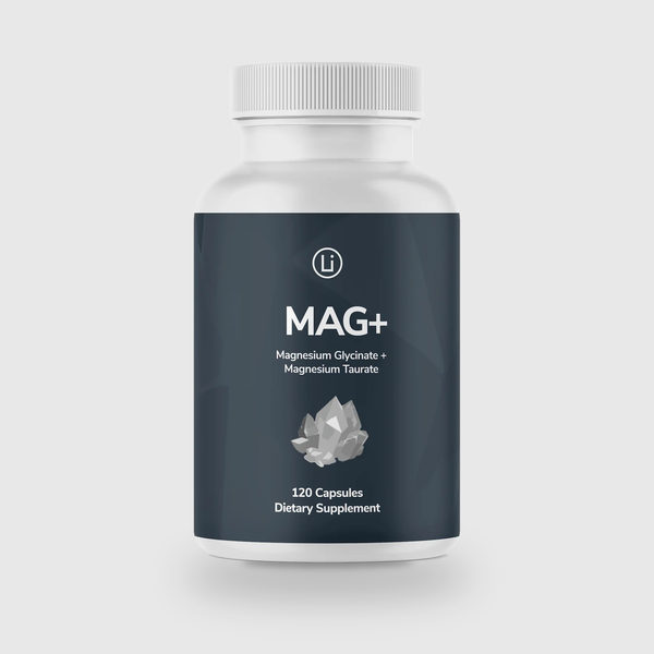 LifeBlud MAG+ magnesium supplement bottle for sleep stress and relaxation