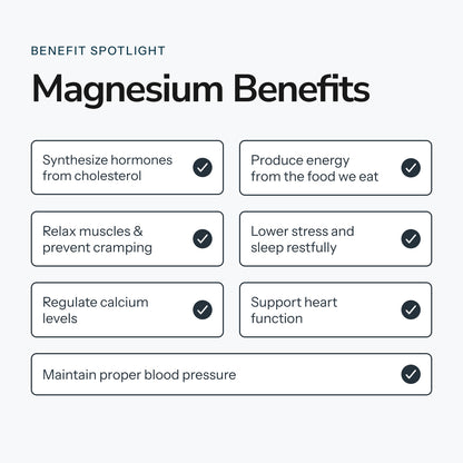 LifeBlud MAG+ supplement details for muscle relaxation and mineral balance