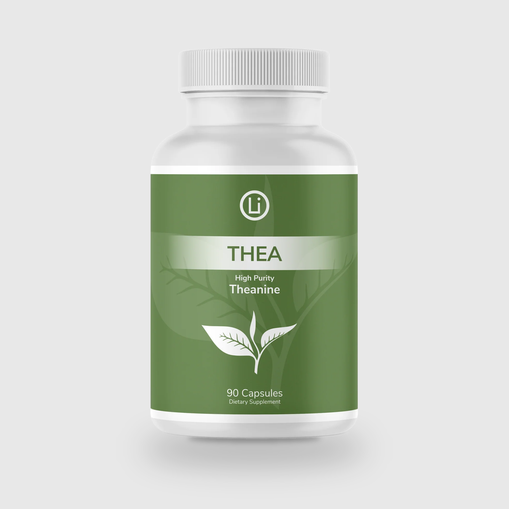LifeBlud Thea L-Theanine supplement bottle for calm focus and stress support