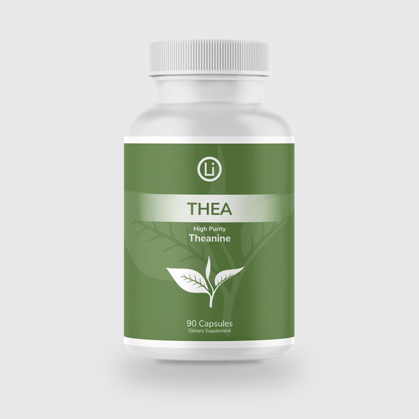 LifeBlud Thea L-Theanine supplement bottle for calm focus and stress support