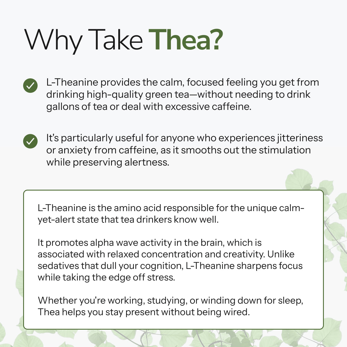 LifeBlud Thea clean L-Theanine capsule formula with no fillers