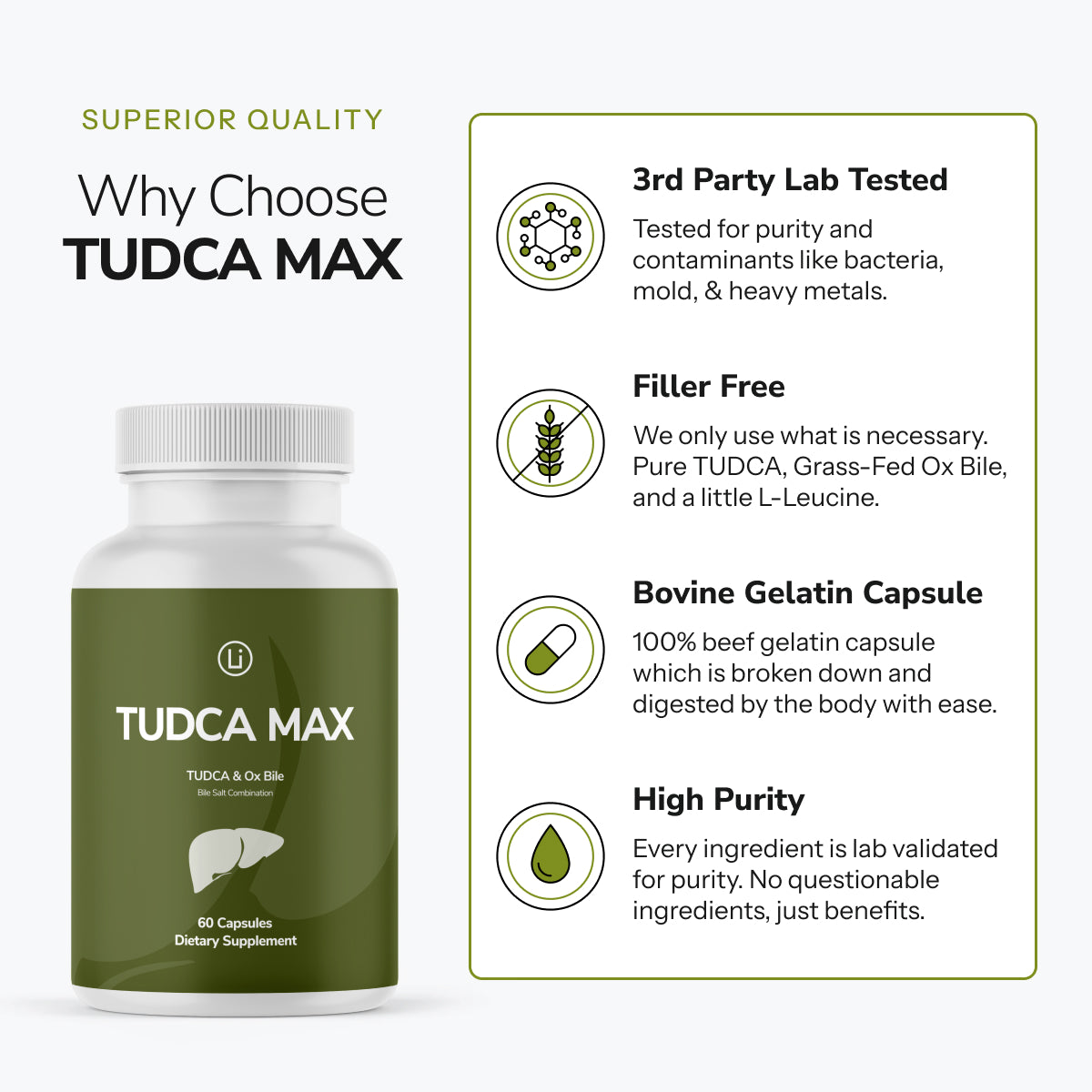 LifeBlud TUDCA MAX benefits information for bile flow and fat digestion