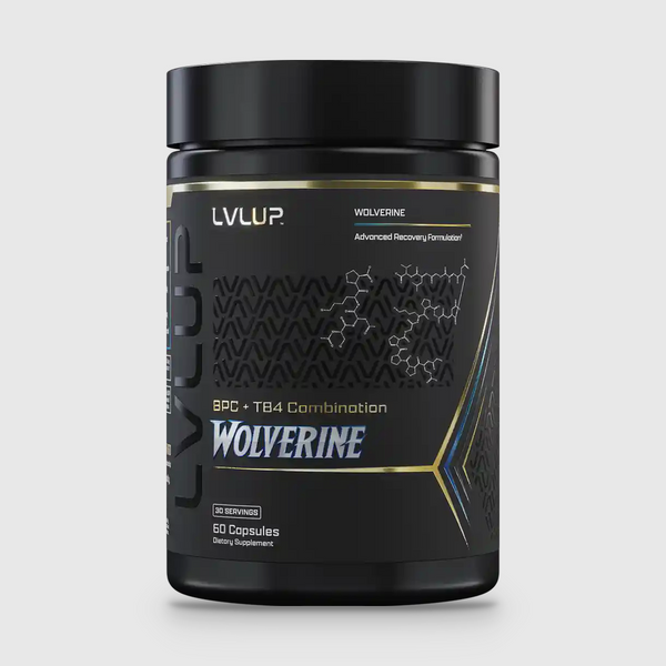 LVLUP Wolverine BPC + TB4 – front bottle view
